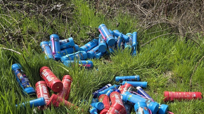 A Bay of Plenty woman was disgusted when she found about 50 nitrous oxide containers 'dumped' near Rotorua on September 30.