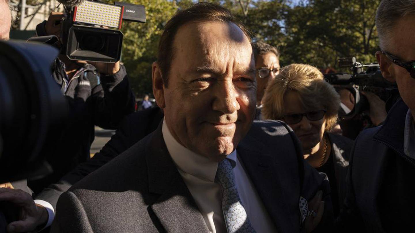 Actor Kevin Spacey arrives at court for the civil lawsuit trial. Photo / AP