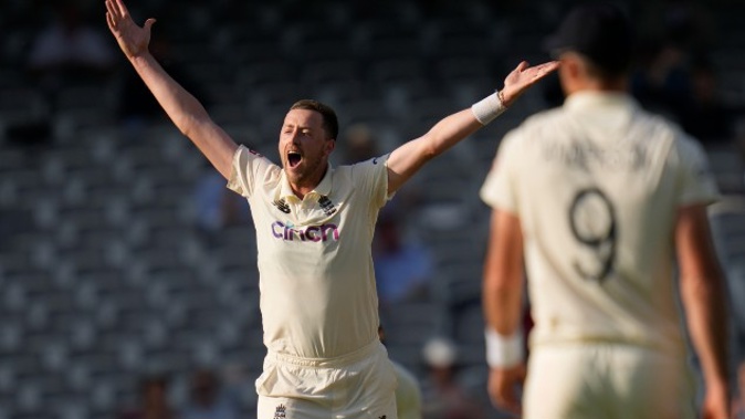 England's Ollie Robinson. (Photo / AP)