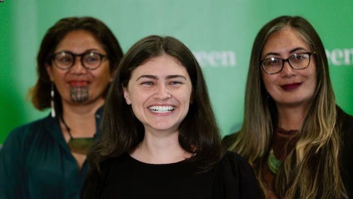 Chlöe Swarbrick is announced as the new Green Party co-leader following the resignation of James Shaw in March. The Greens have performed strongly in the latest Taxpayers’ Union-Curia poll. Photo / Alex Burton