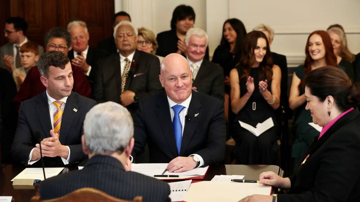 Christopher Luxon sworn in as Prime Minister at Government House. Photo / Mark Mitchell November 27 2023