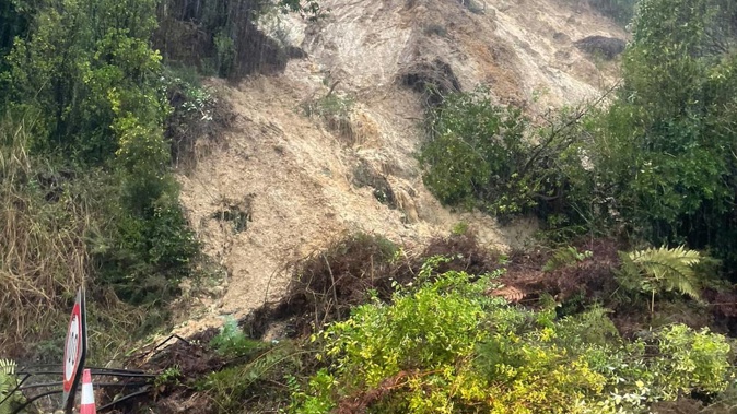 A landslip is blocking Oruru Rd in Taipa. Photo / Supplied