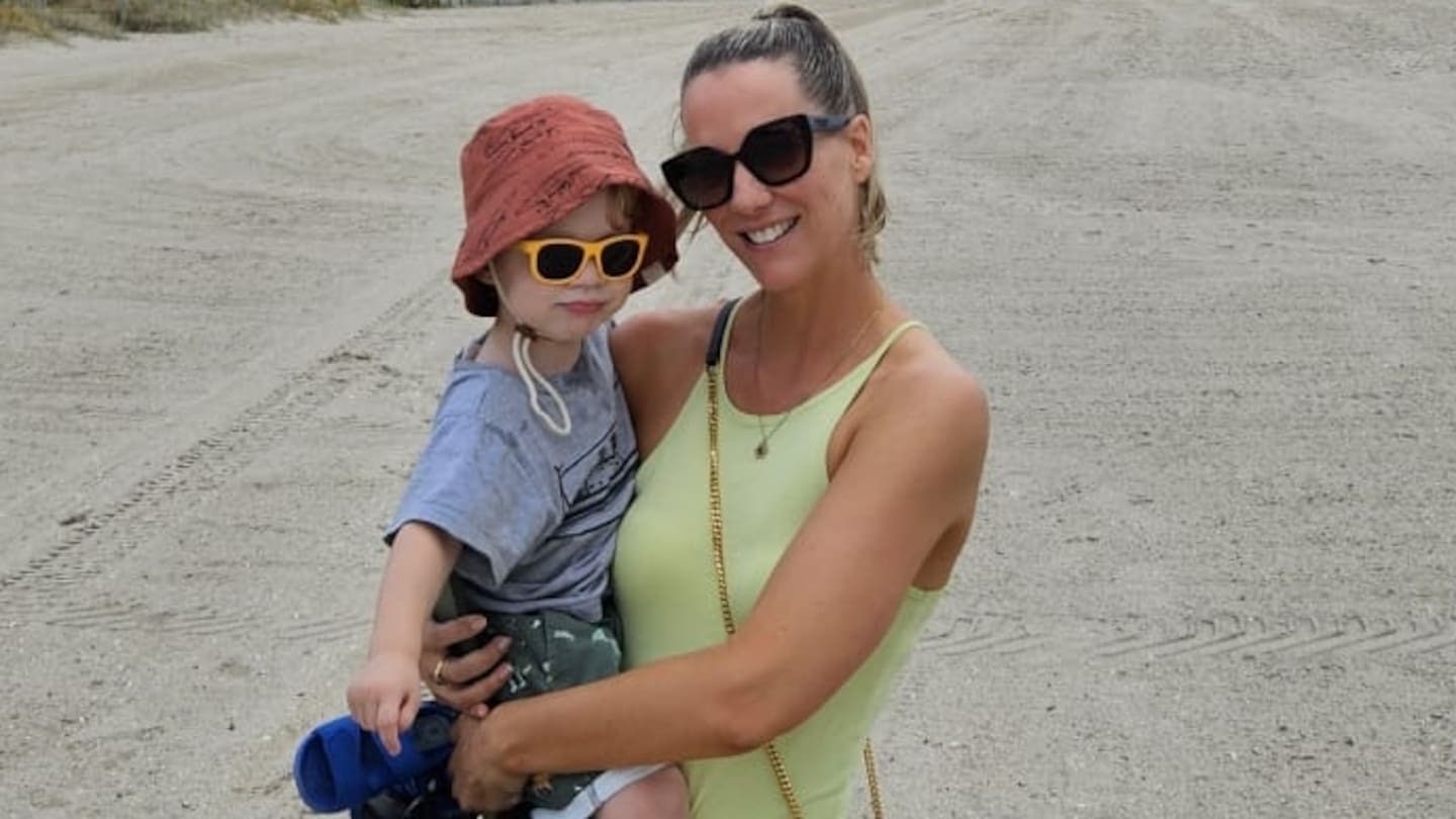 Jade Hart and her son Max, who was almost given five times the prescribed dose of liquid steroid.