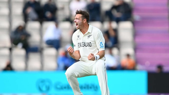 Tim Southee took two wickets to keep the Black Caps in the hunt. (Photo / Getty)