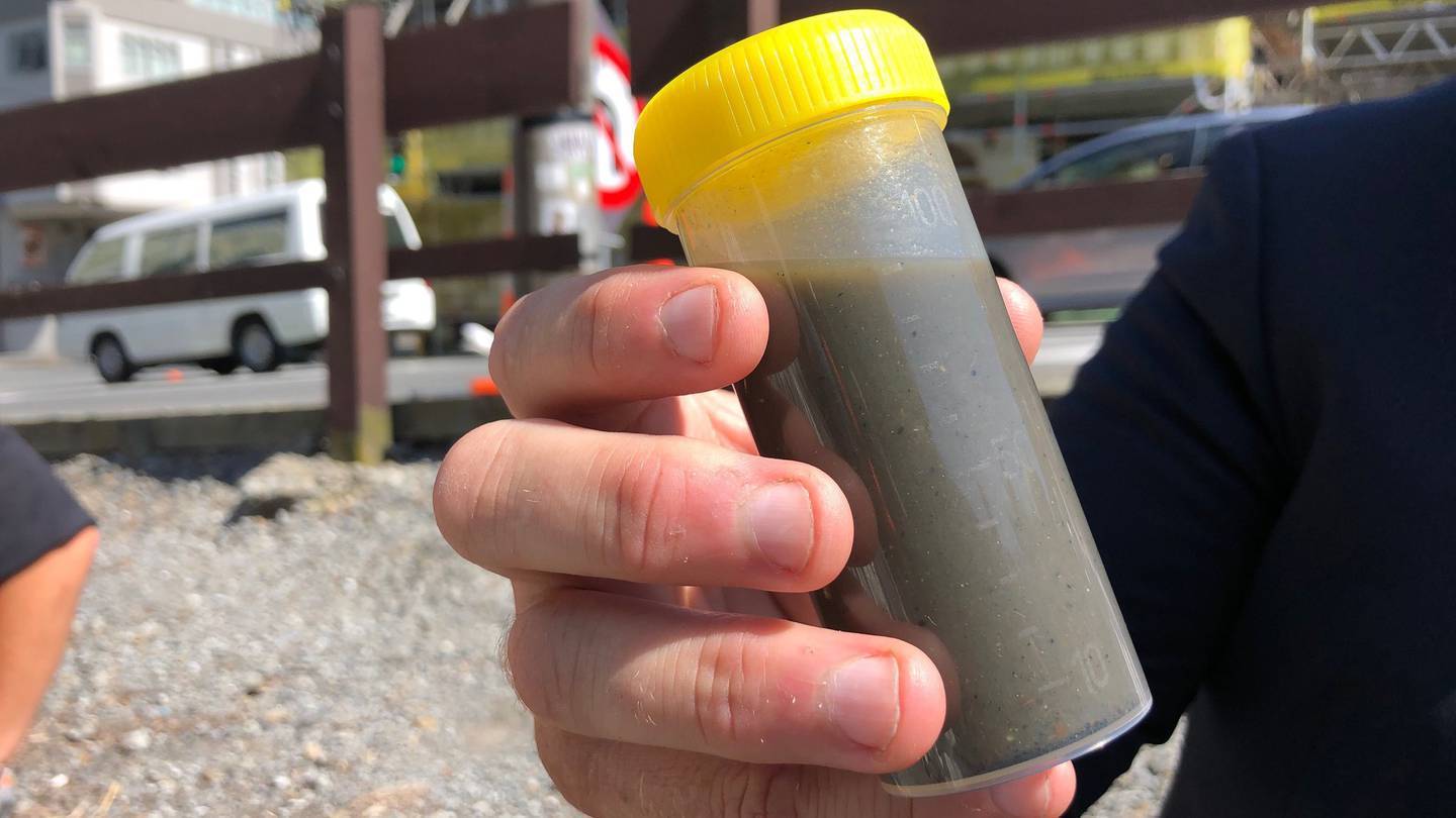 A sample of sludge. (Photo / Georgina Campbell)