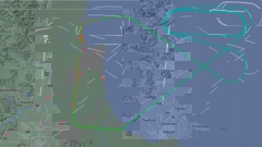 Flight NZ5771 from Napier to Christchurch circled multiple times off the coast before it was forced to turn back due to the discovery of a second engineering issue midair. Image / Flightradar24