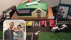 The Christchurch family created an epic Bunnings cake for Olivia's second birthday. (Photo / Supplied)