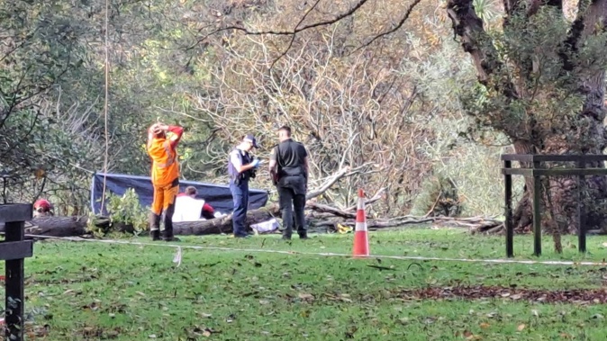 Police respond to serious incident in Christchurch's Hagley Park. Photo / Nathan Morton