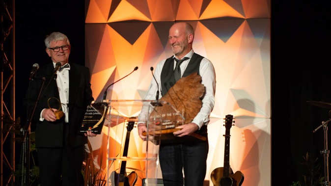 Sustainable Foods chief executive Justin Lemmens with the coveted supreme award. Photo / Captured by Friday