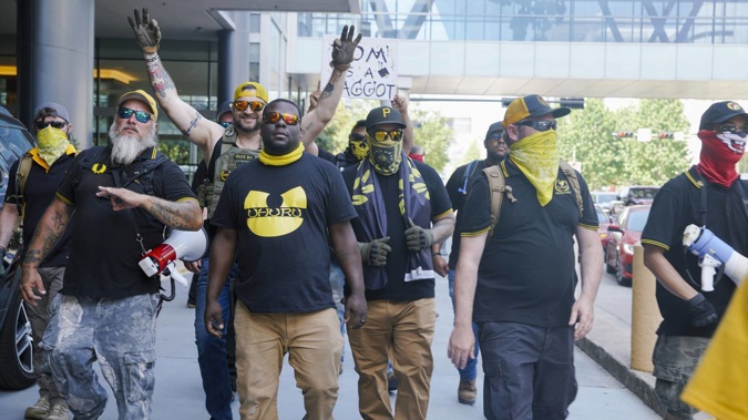 The Proud Boys, an American far-right organisation, is now designated as a terrorist entity in NZ, with severe penalties for anyone here with property or financial dealings with the group. (Photo / Getty Images)