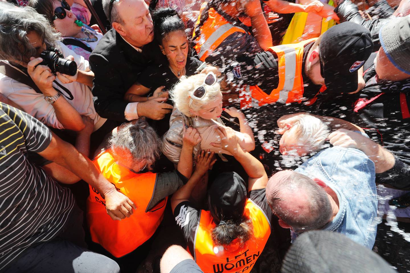  The speaking event by Kellie-Jay Keen-Minshull, aka Posie Parker, quickly descended into chaos at Albert Park in March this year. Photo / Dean Purcell