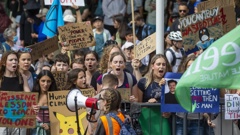Students at a previous School Strike 4 Climate protest in Lambton Quay, Wellington, on their way to Parliament. Photo / Mark Mitchell