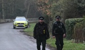 Police at Wood Farm on the royal family's Sandringham Estate in Norfolk, where the former Prince Andrew was arrested. Photo /Justin Tallis, AFP