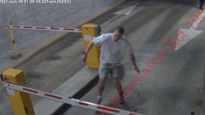 CCTV captured Te Ariki Poulgrain escaping the basement of the Liggins Institute in Auckland in June 2021.