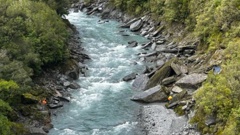 Search and Rescue teams scoured the Hokitika river to find the missing man in Westland. Photo / Supplied
