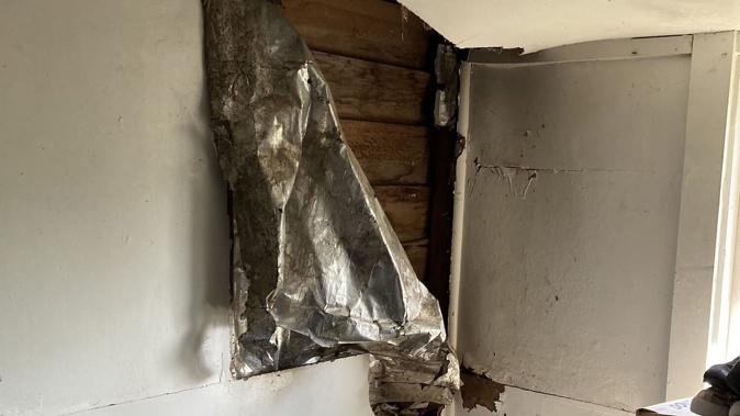 Internal wall damage seen at a Northland property which was the subject of a recent Tenancy Tribunal decision.