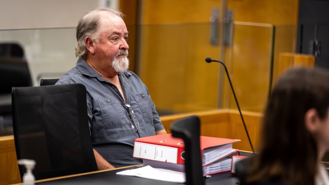 Lance Goodhew on day one of his trial against Martime New Zealand at the Whangārei District Court. Photo / Michael Craig