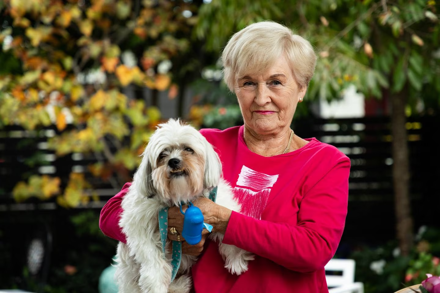 Lorraine Davis and her dog, Ted, have been attacked by dogs twice in eight months. Photo / Alex Cairns