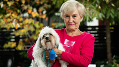 Lorraine Davis and her dog, Ted, have been attacked by dogs twice in eight months. Photo / Alex Cairns
