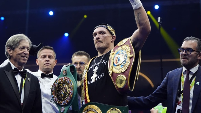Oleksandr Usyk following the WBA, WBC, WBO, IBO World Heavyweight championship contest against Tyson Fury. Photo / Getty Images