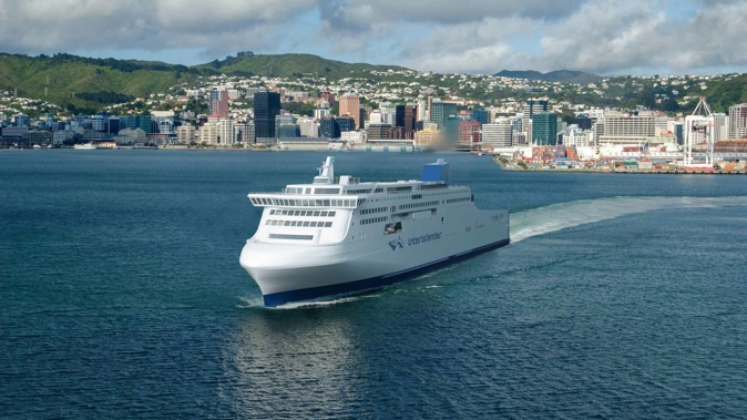 An artist's rendering of one of the new Hyundai Mipo Dockyard Interislander ferries which will replace the existing fleet. Photo / LDR