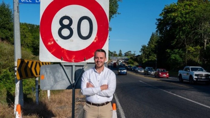 National MP for Bay of Plenty Tom Rutherford beside State Highway 2. Photo / David Hall