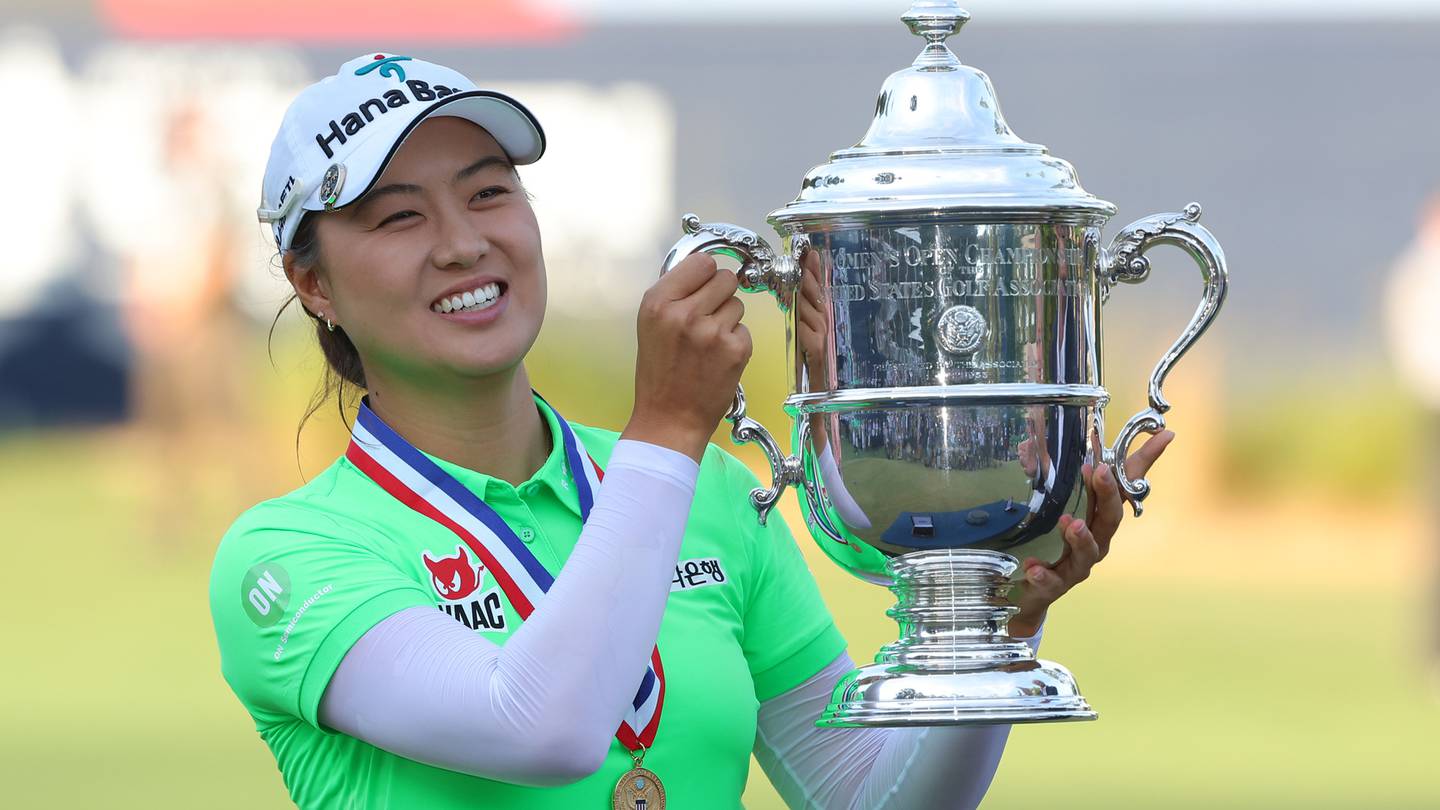 Minjee Lee of Australia with the US Women's Open trophy. Photo / Getty