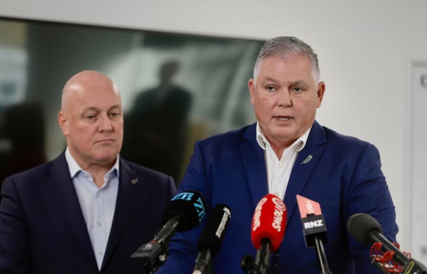 Prime Minister Christopher Luxon and Police Minister Mark Mitchell. Photo / Alex Burton