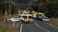 Emergency services at the scene of a serious crash on Cove Rd, Waipu. Photo / Michael Cunningham