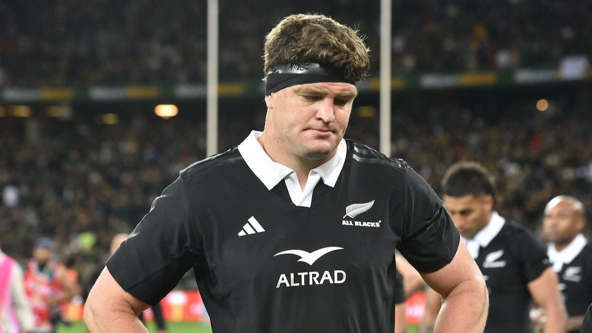 All Blacks captain Scott Barrett dejected after the latest loss to South Africa. Photo / Photosport