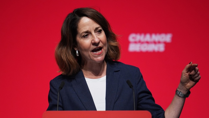 Liz Kendall, Secretary of State for Work and Pensions, speaks during the Labour Party Conference 2024. (Photo by Christopher Furlong/Getty Images)