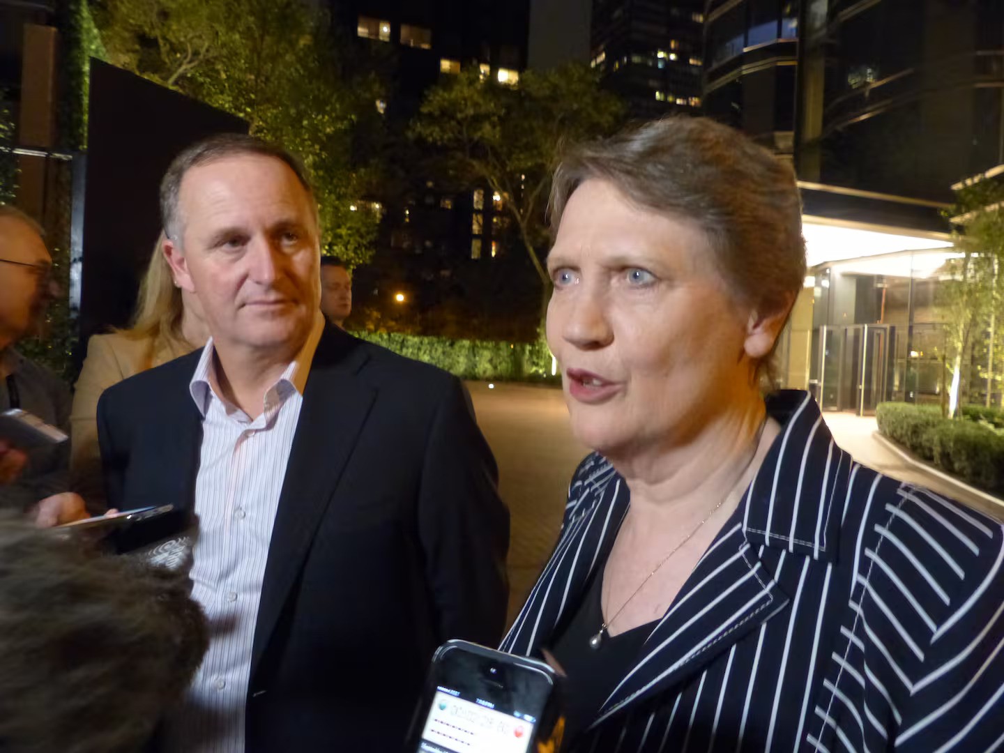 Former prime ministers John Key and Helen Clark Photo / Audrey Young