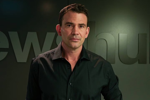 Investigations reporter Michael Morrah spoke at Newshub’s Auckland newsroom in Eden Terrace after the announcement the news outlet would be shut down. Photo / Alyse Wright