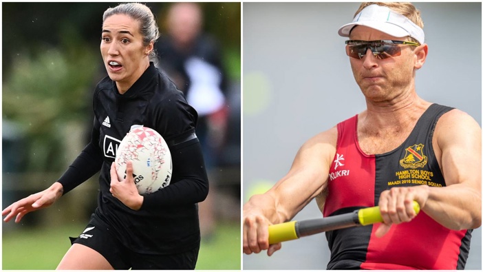 Black Ferns captain Sarah Hirini and Olympic champion Hamish Bond will carry NZ's flag in Tokyo. (Photos / Photosport)