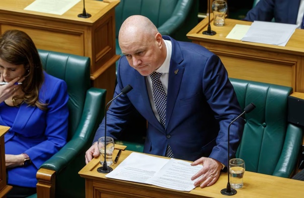 Prime minister Christopher Luxon during Question Time in Parliament. New Zealand Herald photograph by Mark Mitchell