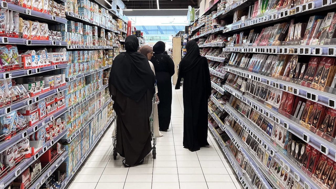 Muslim women are pictured in a shopping mall in Nanterre, France, in July. Romuald Meigneux/SIPA/Shutterstock