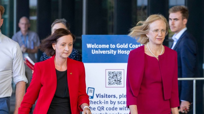 Queensland's Health Minister Yvette D'Ath and chief health officer Dr Jeanette Young. (Photo / Getty Images)