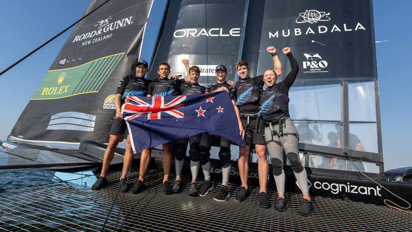 The Black Foils have been on the podium in each of the last five events, including three wins. Photo / Ricardo Pinto, SailGP