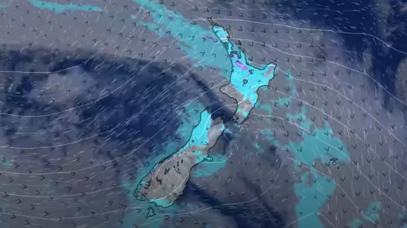 A fast-moving front is forecast to sweep across the North Island, bringing heavy rain and strong winds. Photo / NIWA Weather