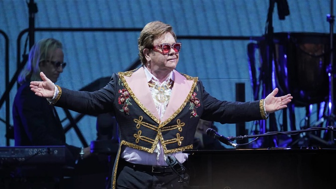 Sir Elton John performing at Mt Smart stadium in 2020. Photo / David Watson