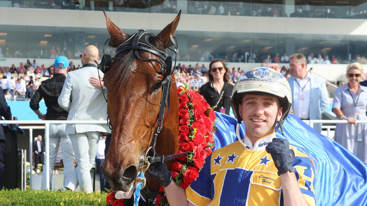 Swayzee and Cam Hart after winning last season's NZ Cup.