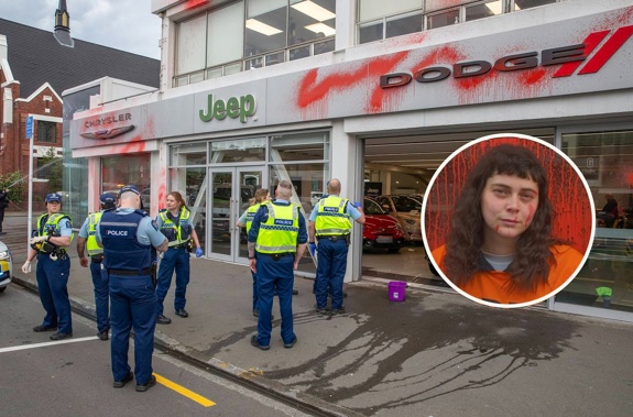 Magdalena Vith, 23, was granted a discharge without conviction after dousing Gazley Motors in paint last year. Photo / NZME
