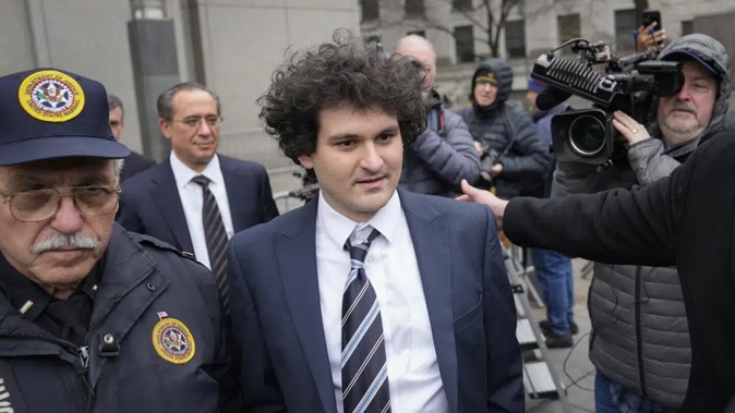 Samuel Bankman-Fried departs Manhattan federal court in New York. Photo / AP
