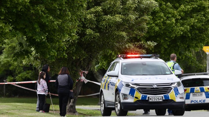 Police at the scene of the incident. Photo / George Heard