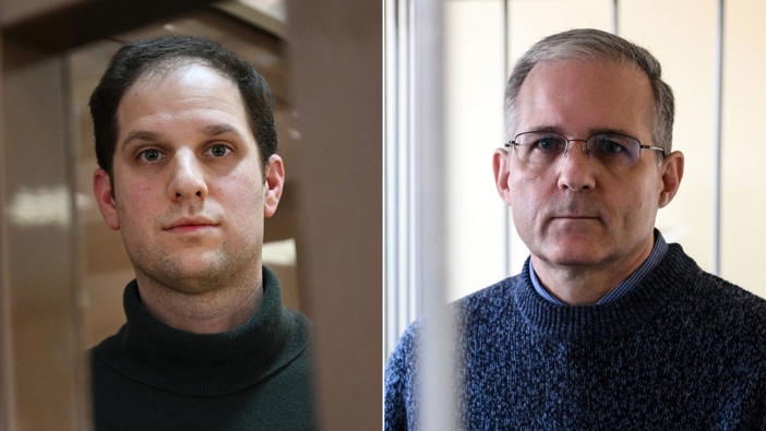 US journalist Evan Gershkovich (left) and former US marine Paul Whelan were among the Americans released in the prisoner swap. Photo / Getty Images