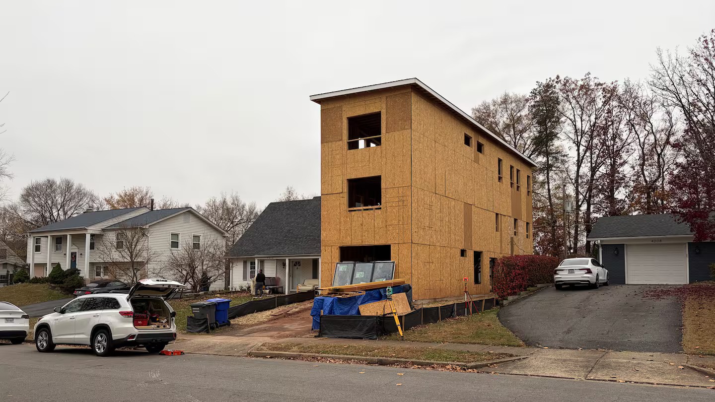 A three-storey addition on Marble Lane in Fairfax has divided the neighbourhood and raised new concerns about blind spots in the building code of the region’s largest county. Photo / Kyle Swenson, The Washington Post