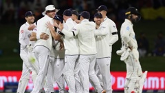 England celebrate the wicket of Kane Williamson. Photo / photosport.nz
