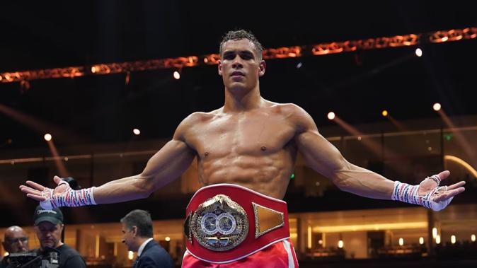 David Nyika during his win over Germany's Michael Seitz. Photo / DAZN Boxing