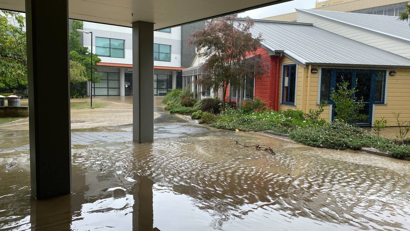  Floodwaters ravaged the EIT's Taradale campus. Photo / Warren Buckland