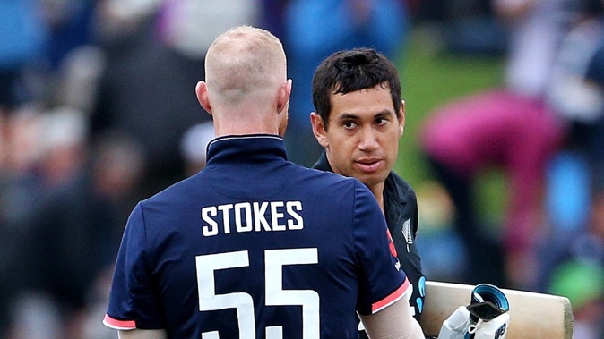 Ben Stokes and Ross Taylor never got to both wear the black jersey. Photo / Getty